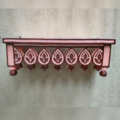 Craftooba Hand Carved and Painted Solid Wood Wall Mounted Floating Shelf Wooden Wall Brackets Shelves Set