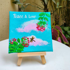 Craftooba Hand-Painted Mini Canvas Art – Vibrant Floral Landscape