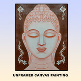 Craftooba Hand-Painted Buddha Canvas for Your Zen or Meditation Corner | Paintings | Handpainting | Canvas painting | Unframed | Original Painting |