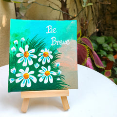 Craftooba Hand-Painted Mini Canvas Art – “Be Brave”