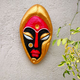 Handcrafted Paper-Mâché Mask – Bold Tribal Expression (Wall Hanging)