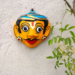 Cheriyal Mask of a Man – Hand Painted (8 x 4 inches)