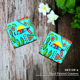 Engineered wooden handpainted Coasters art Set Of 2– | Engineered wooden handpainted coaster decor