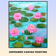 Product image Craftooba Unframed Original Canvas Paintings Lotus | Paintings | Handpainting | Canvas painting | Unframed | Original Painting |