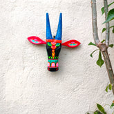 Handcrafted 10-Inch Wooden Cow Head Wall Decor | Oachira Festival Kerala Inspired | Vastu Positive Traditional Art