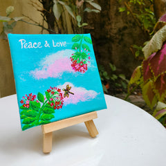 Craftooba Hand-Painted Mini Canvas Art – Vibrant Floral Landscape