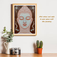 Craftooba Hand-Painted Buddha Canvas for Your Zen or Meditation Corner | Paintings | Handpainting | Canvas painting | Unframed | Original Painting |