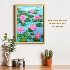 Product image Craftooba Unframed Original Canvas Paintings Lotus | Paintings | Handpainting | Canvas painting | Unframed | Original Painting |