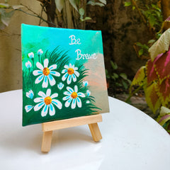 Craftooba Hand-Painted Mini Canvas Art – “Be Brave”