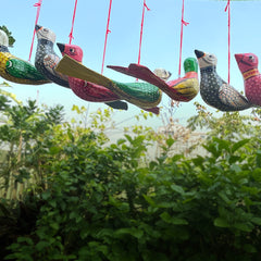 Paper mache hand painted and hand crafted decorative bird hangings | Set of 2 | Home Decor, Office Decor, Christmas Decor, Christmas Gifts Paper mache hanging birds Craftooba set of 2