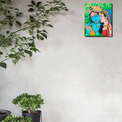 Craftooba Printed Canvas Inspired on Radha Krishna Potrait | Canvas | Stretched Canvas Art Print