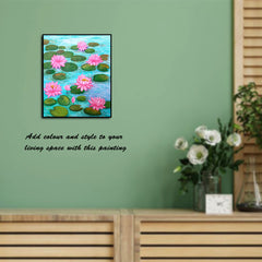 Product image Craftooba Unframed Original Canvas Paintings Lotus | Paintings | Handpainting | Canvas painting | Unframed | Original Painting |