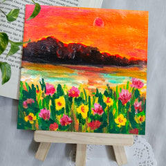 Craftooba Hand-Painted Mini Canvas Art Pack Of 5 | Hand Painted Canvas | Pack of 5 | Gift |