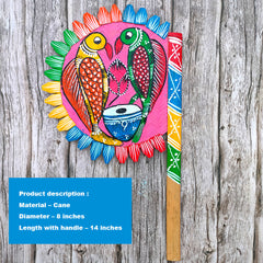 Craftooba Hand-Painted Bamboo Hand Fan: From a Whisper of Air to a Canvas of Art | Home Decor & Festival | Handmade & Handpainted Beautiful Traditional Hand Fan | Decor |