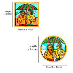 Wooden handpainted Coasters art Set Of 2 – | Wooden handpainted coaster decor