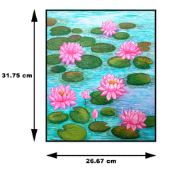 Product image Craftooba Unframed Original Canvas Paintings Lotus | Paintings | Handpainting | Canvas painting | Unframed | Original Painting |