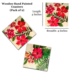 Wooden handpainted Coasters art Set Of 2 – | Wooden handpainted coaster decor