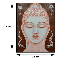 Craftooba Hand-Painted Buddha Canvas for Your Zen or Meditation Corner | Paintings | Handpainting | Canvas painting | Unframed | Original Painting |