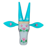 Hand-Painted Wooden Cow Head Wall Decor | Lotus Design | Oachira Festival Inspired | Vastu Positive | 10 Inches