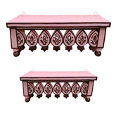 Craftooba Hand Carved and Painted Solid Wood Wall Mounted Floating Shelf Wooden Wall Brackets Shelves Set