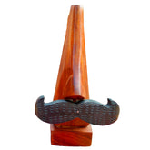 Craftooba Handmade Wooden Nose Shaped Spectacle Specs Eyeglass Holder Stand with Moustache | Accessories | Spec Stand