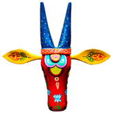 10-Inches Hand-Carved & Hand-Painted Cow head