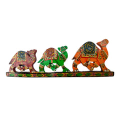 Wooden Hand-Painted Three Camels Fridge Magnet – Desert Charm in Miniature Form