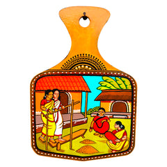 Hand painted wall decor - Village Scene