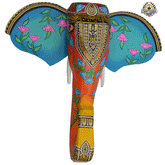 Hand-Carved & Hand-Painted Wooden Elephant Head | 10 Inches | Vastu Positive Decor | Symbol of Power and Protection