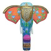 Hand-Carved & Hand-Painted Wooden Elephant Head | 10 Inches | Vastu Positive Decor | Symbol of Power and Protection