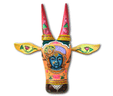 Wooden Hand painted and Hand crafted decorative beautiful Cow head wall hangings | Shrinathji | Size 15inches