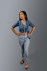 Indigo Hand Block Printed Blouse