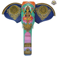 Maa Laxmi 15 inches Wooden Elephant Head Decor