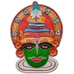 Wooden handpainted Kathakali face mask | Wooden Face mask decor