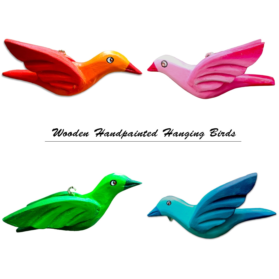 Craftooba Hand colorful wooden Bird wall Hanging for Home, Garden, Balcony, Office, Cafe, And Festival decoration.