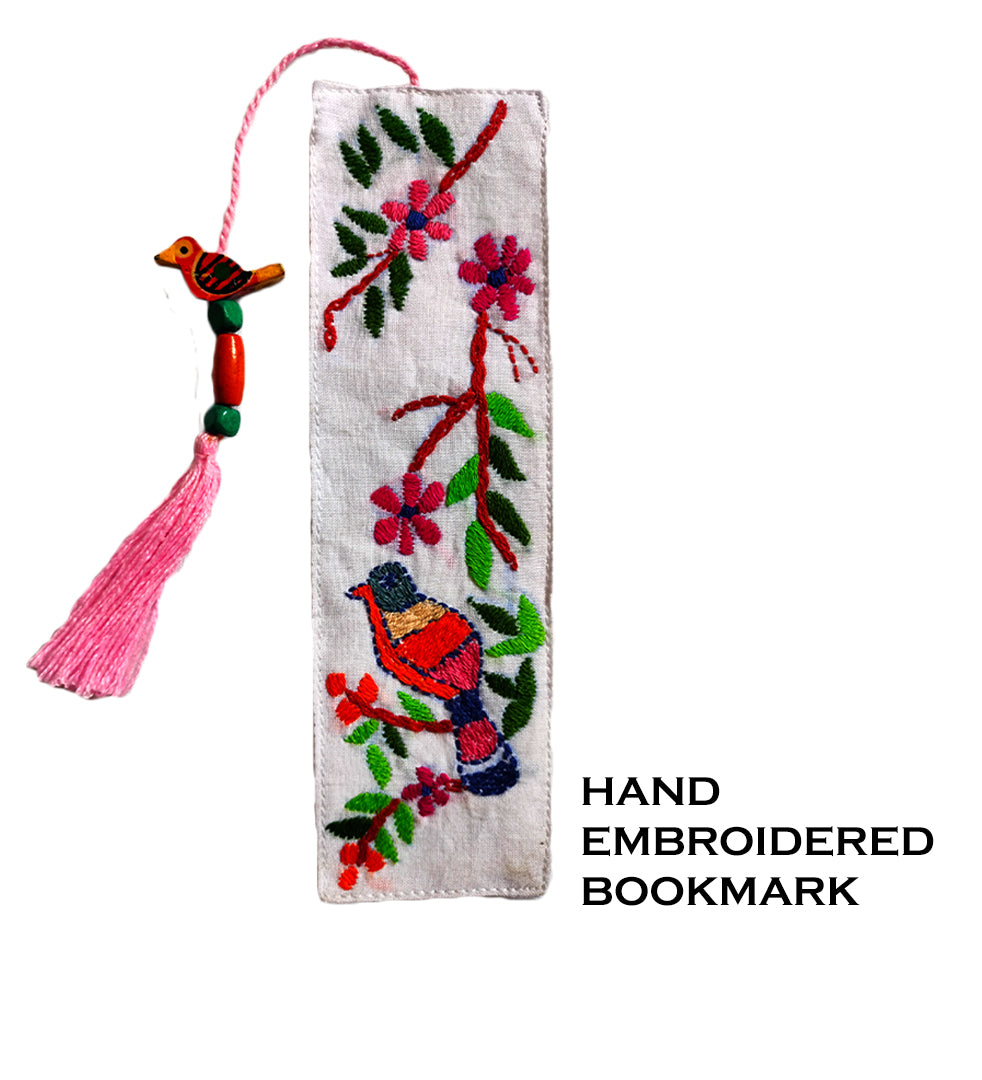 Craftooba Hand Embroidered Bird Bookmarks for Book Lovers | Gift for Readers (6 Inches x 2.2 Inches).