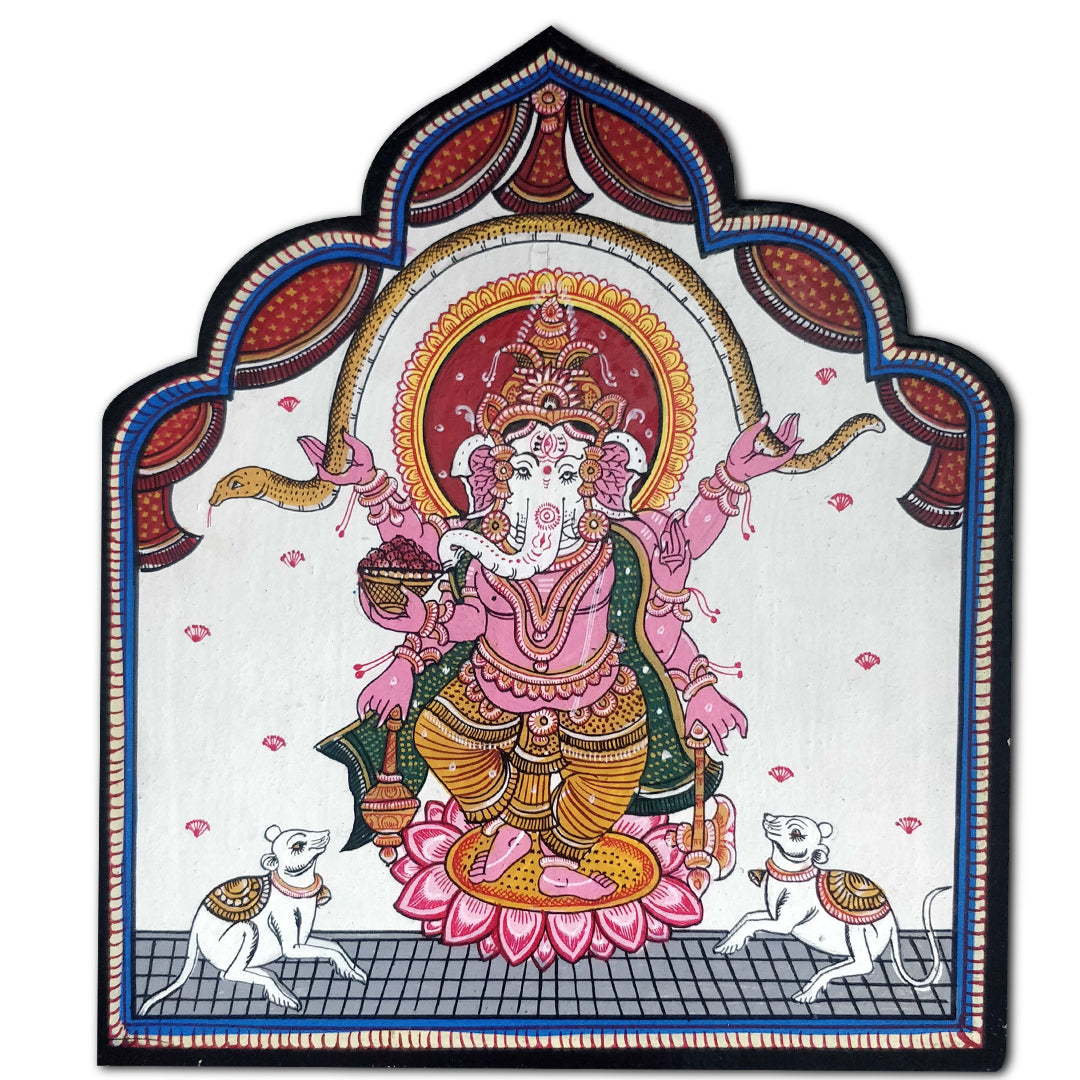 Wooden Hand painted and hand crafted decorative wall plate Ganesha | wall hangings | wall decor | Home Decor | Office Decor |