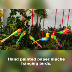 Paper mache hanging birds Craftooba set of 2 Large