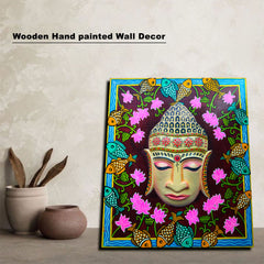 Craftooba Hand Painted and Hand Crafted Lord Buddha Mask Wall Hangings | Wall Decor | Home Decor | Office Decor |