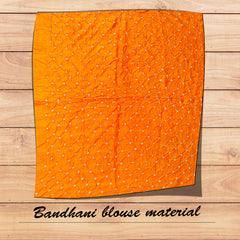 Craftooba Hand bandhni work cotton blouse material Orange | Blouse piece |