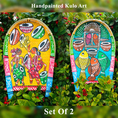 Craftooba Hand Craftted And Hand Painted Kulo Art Tribal Or Winnowing Clatter/Basket for Home Decor & Festival