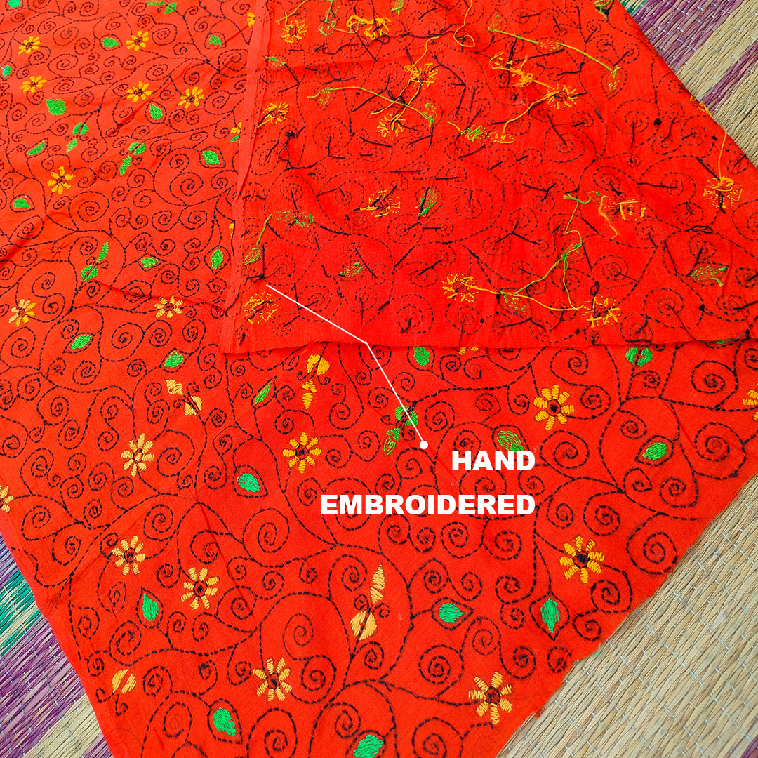 Craftooba A Touch of Tradition — Kantha Embroidered Blouse Piece | Hand Embroidered Blouse Material | Kantha | Blouse | Blouse Material