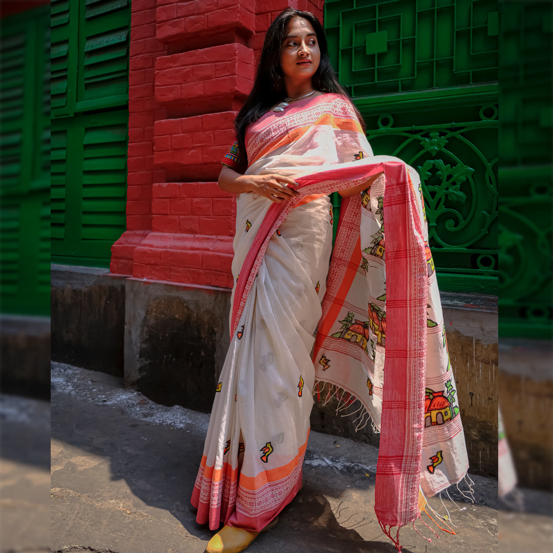 Kantha Embroidery Stitch 'Santipuri Saree'