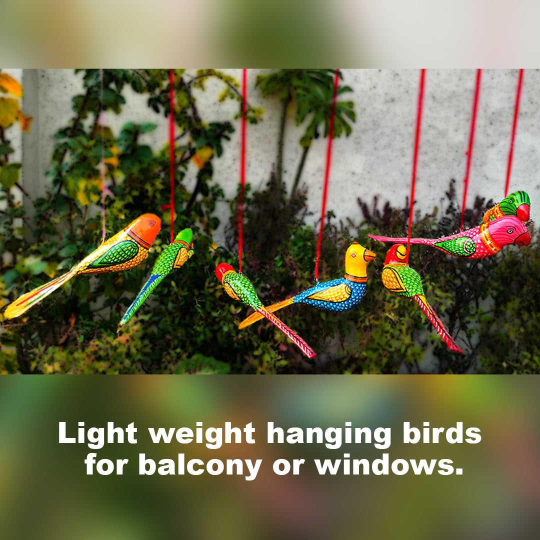 Paper mache hanging birds Craftooba set of 2 Large