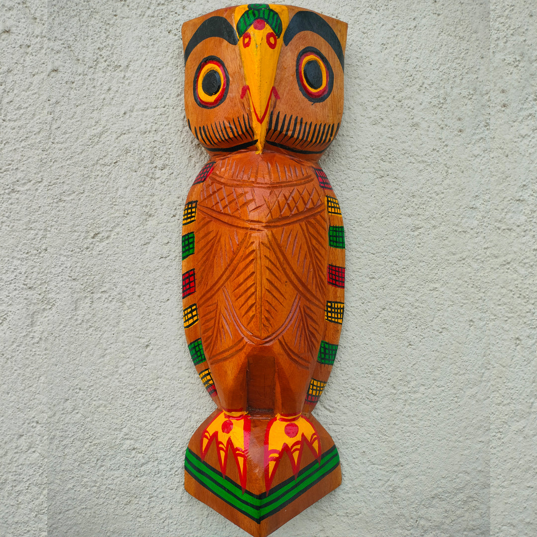 Craftooba Wooden Hand Carving Bird Owl Sculpture | Table Top Decore | Home Decore | Wooden Sculpture | Wooden Hand Carving Decore |