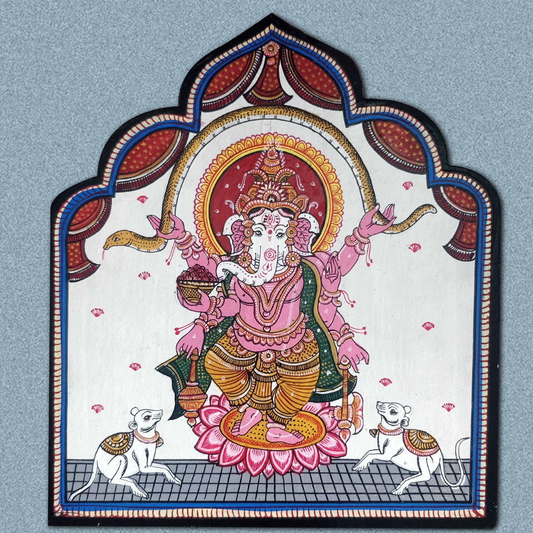 Wooden Hand painted and hand crafted decorative wall plate Ganesha | wall hangings | wall decor | Home Decor | Office Decor |