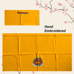 Yellow Designer blouse piece | Blouse material | Designer blouse | Kantha hand embroidered blouse piece