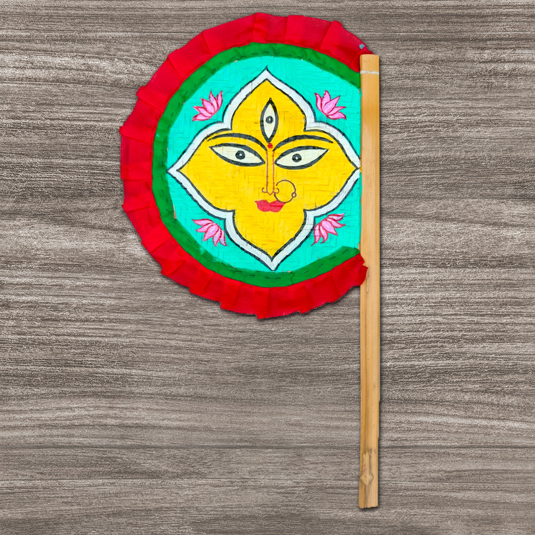 Craftooba Hand Painted bamboo made hand fan (hatpakha) for home decor & festival | Handmade & handpainted Beautiful Traditional Hand Fan for Cool Air & Home Decor and Travel Use