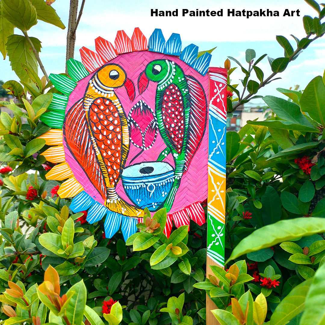 Craftooba Hand-Painted Bamboo Hand Fan: From a Whisper of Air to a Canvas of Art | Home Decor & Festival | Handmade & Handpainted Beautiful Traditional Hand Fan | Decor |