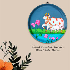 Wooden Hand painted and hand crafted decorative wall plate | wall hangings | wall decor | Home Decor, Office Decor |